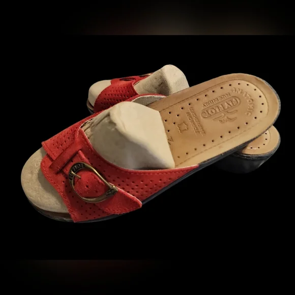 Fly Flot Italian Suede Buckle Sandals 38 - Picture 2 of 5